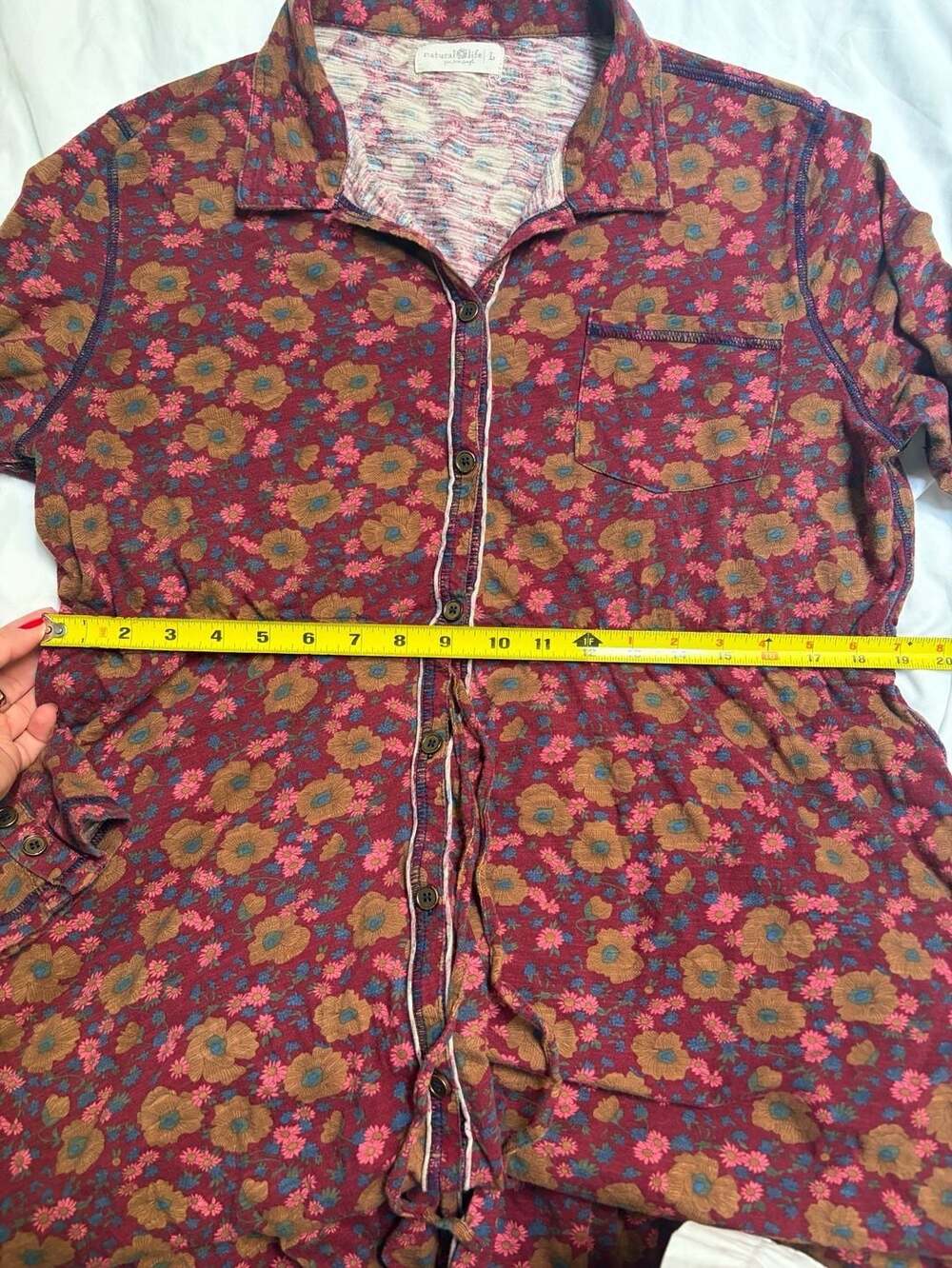 Natural Life Christa Knit Maxi Dress Size L Red Floral Long Sleeve - Picture 5 of 8